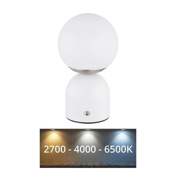 Globo - Lámpara de mesa táctil LED regulable LED/2,5W/3,7V 2700/4000/6500K 1800 mAh USB blanca