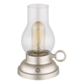 Globo - Lámpara de mesa táctil recargable LED regulable LED/1W/3,7V 1200 mAh cromo mate