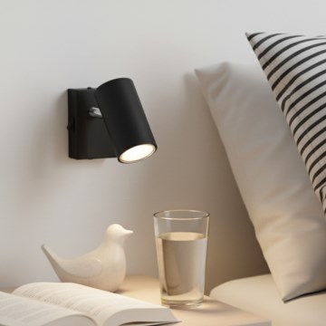 Globo - Lámpara de pared con foco 1xGU10/25W/230V negro