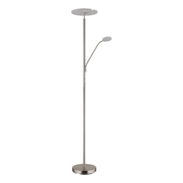 Globo - Lámpara de pie LED regulable LED/28W/230V + LED/5W 3000K cromo mate