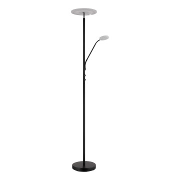 Globo - Lámpara de pie LED regulable LED/28W/230V + LED/5W 3000K negra
