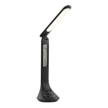 Globo - Lámpara de sobremesa LED recargable y regulable con pantalla LED/4W/230V 2200 mAh negra