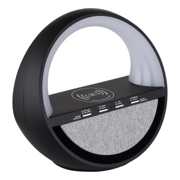Globo - Lámpara de sobremesa recargable LED RGBW táctil con altavoz y carga inalámbrica Qi LED/3,5 W/5 V 1800 mAh