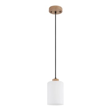 Globo - Lámpara de suspensión con cable 1xE27/60W/230V roble/blanco