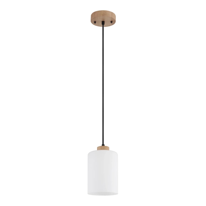 Globo - Lámpara de suspensión con cable 1xE27/60W/230V roble/blanco