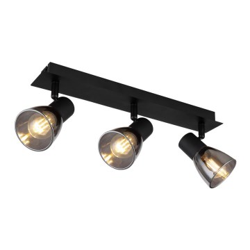 Globo - Lámpara de techo con 3 focos E14/40W/230V negra