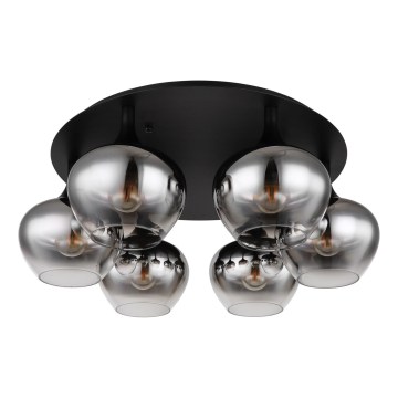 Globo - Lámpara de techo de superficie 6xE27/40W/230V Ø 65 cm negra