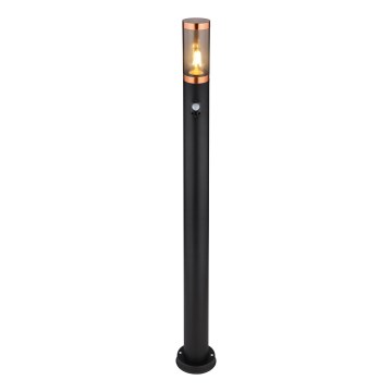 Globo - Lámpara exterior con sensor 1xE27/15W/230V IP44 110 cm negro/cobre