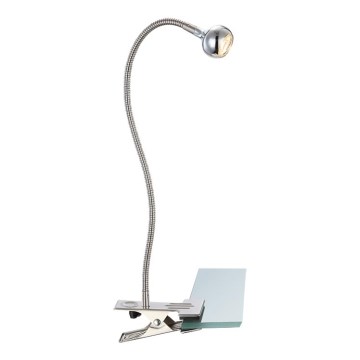 Globo - Lámpara LED flexible con pinza LED/3W/230V cromo mate