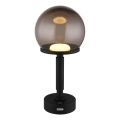 Globo - LED Lámpara de mesa táctil recargable y regulable LED/2,5W/5V 1800mAh 2700/4000/6500K negro