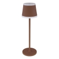 Globo - LED Lámpara de mesa táctil recargable y regulable LED/4,6W/3,7V 3000K 1800mAh marrón IP54