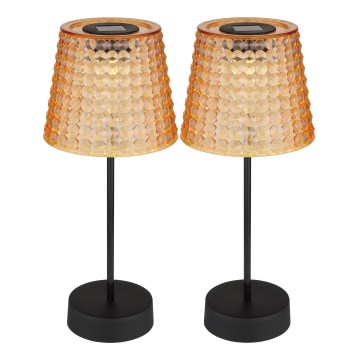 Globo - SET 2x Lámpara solar LED LED/0,06W/3V IP44 40 mAh naranja