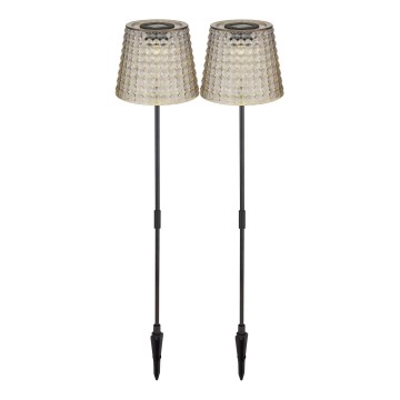 Globo - SET 2x Lámpara solar LED LED/0,06W/3V IP44 gris