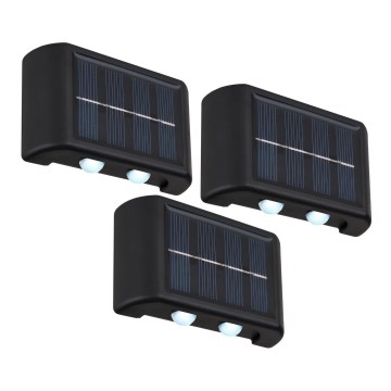 Globo - SET 3x Lámpara solar LED LED/0,8W/3V 6500K IP44 600 mAh