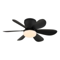 Globo - Ventilador de techo LED regulable 5W/230V 2700-6500K negro + mando a distancia