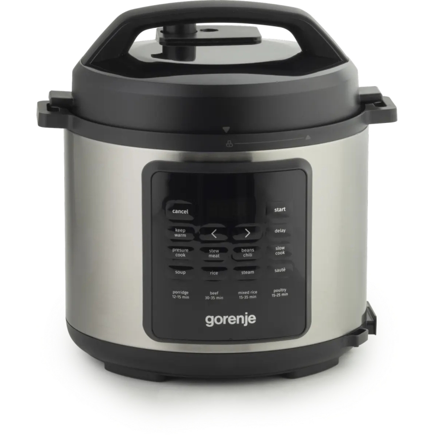 GORENJE GMC6SBK - Olla eléctrica multifunción 6 l 8 en 1 1000 W/230 V acero inoxidable