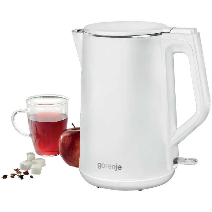 GORENJE K15DWW - Hervidor eléctrico rápido 1,5 l, 2200 W/230 V, blanco