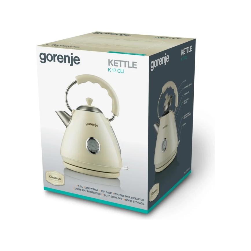 GORENJE K17CLI - Hervidor eléctrico 1,7 l 2200W/230V beige