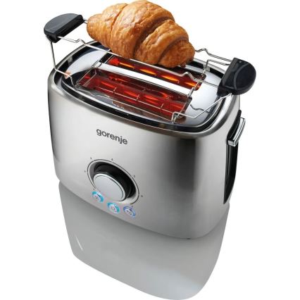GORENJE T1000E - Tostadora de dos ranuras con rejilla calentadora 1000W/230V acero inoxidable