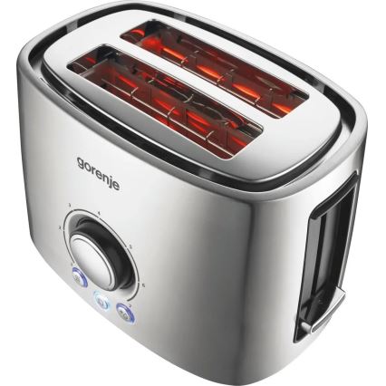 GORENJE T1000E - Tostadora de dos ranuras con rejilla calentadora 1000W/230V acero inoxidable