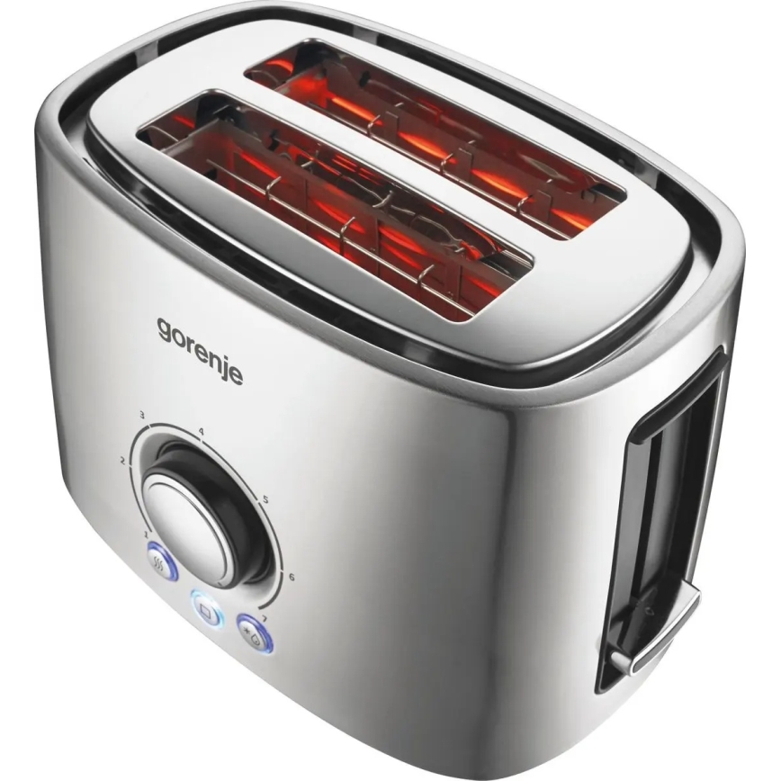 GORENJE T1000E - Tostadora de dos ranuras con rejilla calentadora 1000W/230V acero inoxidable