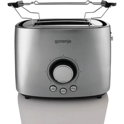 GORENJE T1000E - Tostadora de dos ranuras con rejilla calentadora 1000W/230V acero inoxidable