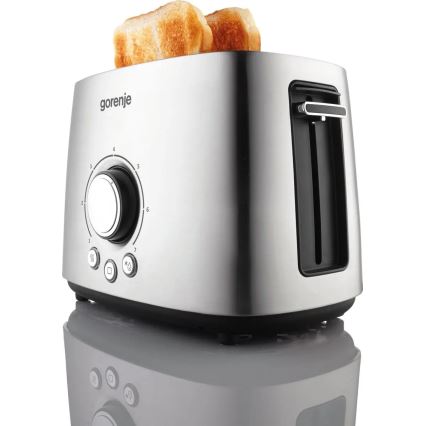 GORENJE T1000E - Tostadora de dos ranuras con rejilla calentadora 1000W/230V acero inoxidable