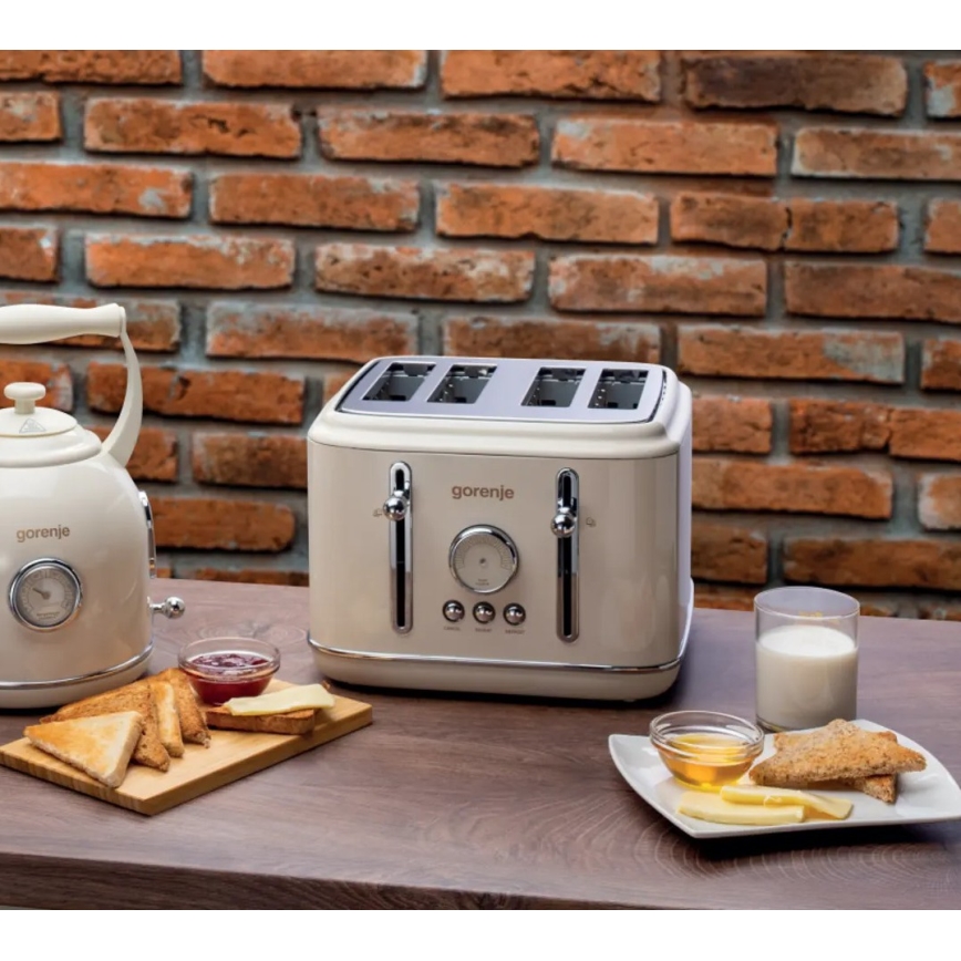 GORENJE T2300CLIN - Tostadora de cuatro ranuras 1150W/230V beige