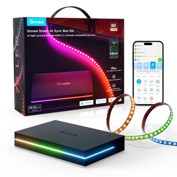 Govee - AI Sync Box 2 para Smart TV RGBICW retroiluminación para TV de 55-65