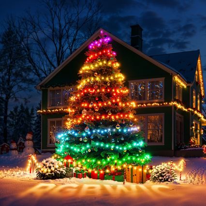 Govee - Cadena LED RGBICW de Navidad para exteriores 2700-6500K 20m Wi-Fi Matter IP66
