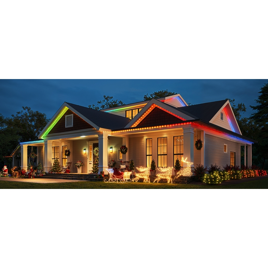Govee - Cadena LED RGBICW de Navidad para exteriores 2700-6500K 20m Wi-Fi Matter IP66