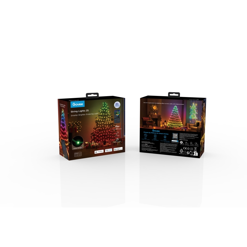 Govee - Cadena LED RGBICW de Navidad para exteriores 2700-6500K 20m Wi-Fi Matter IP66