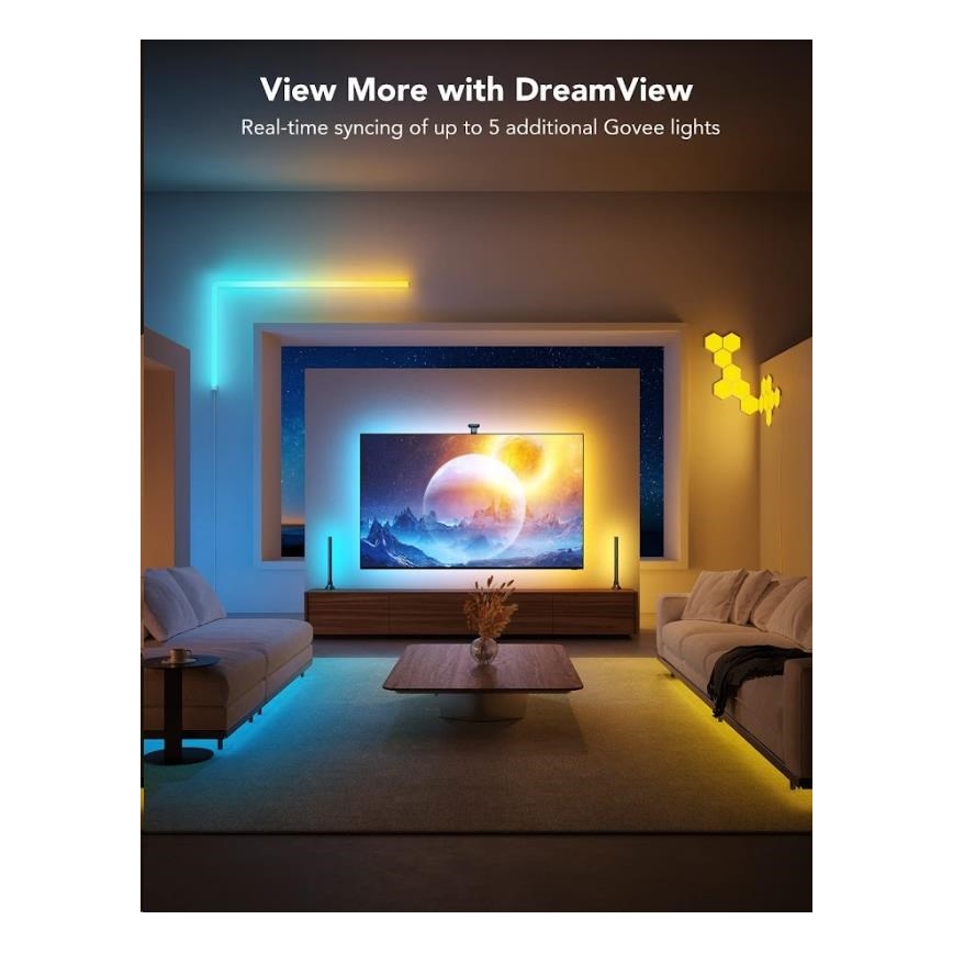 Govee - DreamView T2 DUAL TV 55-65 SMART LED retroiluminación RGBIC Wi-Fi + control remoto