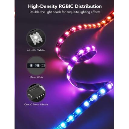Govee - DreamView T2 DUAL TV 55-65 SMART LED retroiluminación RGBIC Wi-Fi + control remoto