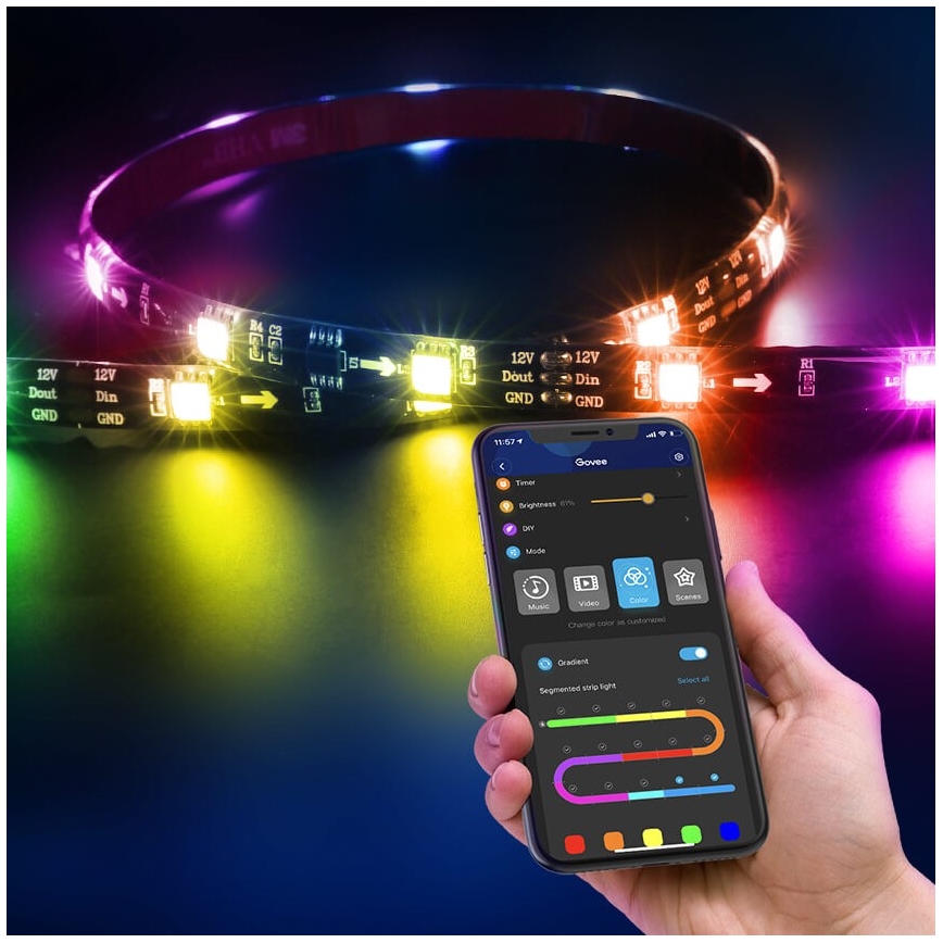 Govee - DreamView T2 DUAL TV 55-65 SMART LED retroiluminación RGBIC Wi-Fi + control remoto