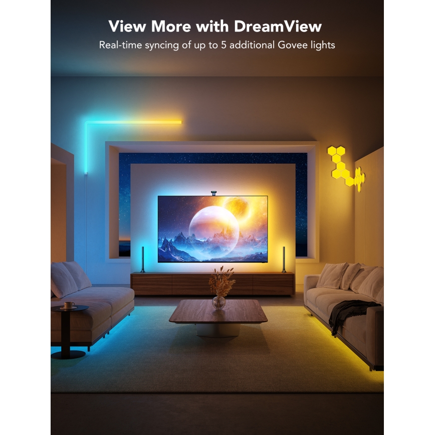 Govee - DreamView T2 DUAL TV 75-85 SMART LED retroiluminación RGBIC Wi-Fi + mando a distancia