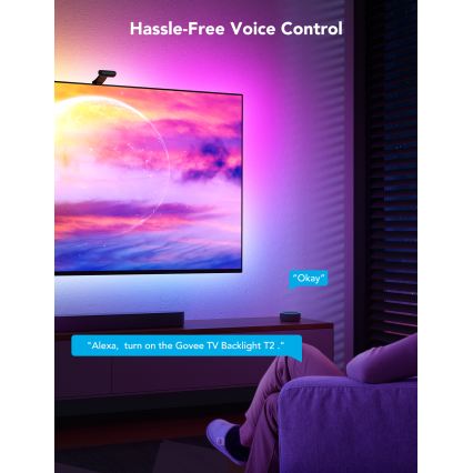 Govee - DreamView T2 DUAL TV 75-85 SMART LED retroiluminación RGBIC Wi-Fi + mando a distancia