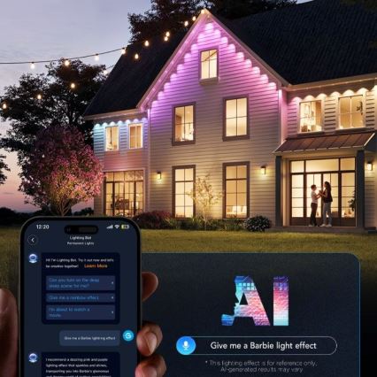 Govee - Guirnalda de focos LED RGBIC 30 m Wi-Fi Matter IP67