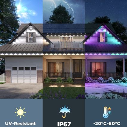 Govee - Guirnalda de focos LED RGBIC 30 m Wi-Fi Matter IP67