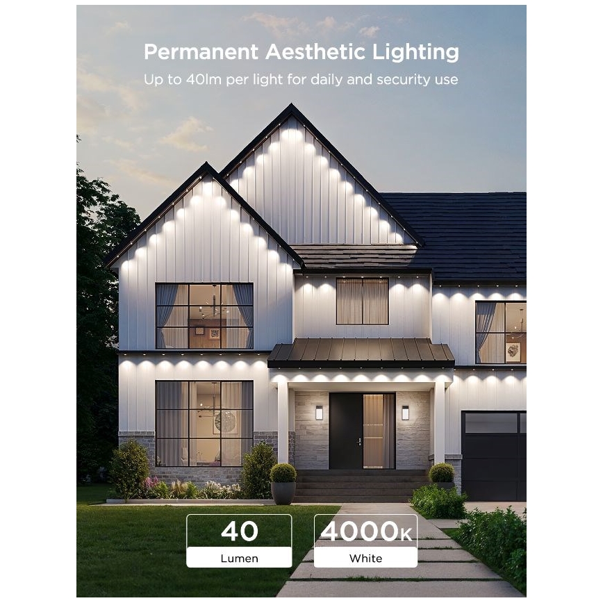 Govee - Guirnalda de focos LED RGBIC 30 m Wi-Fi Matter IP67