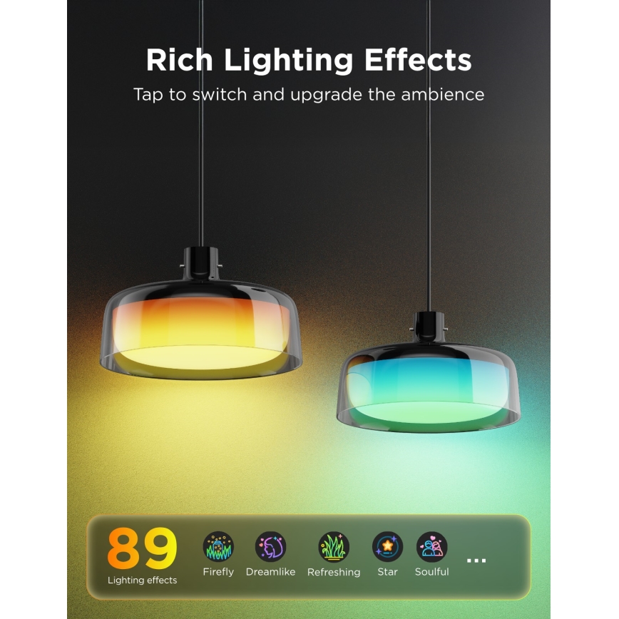 Govee - Lámpara colgante regulable LED RGBICWW en cable LED/21W/230V Matter Wi-Fi