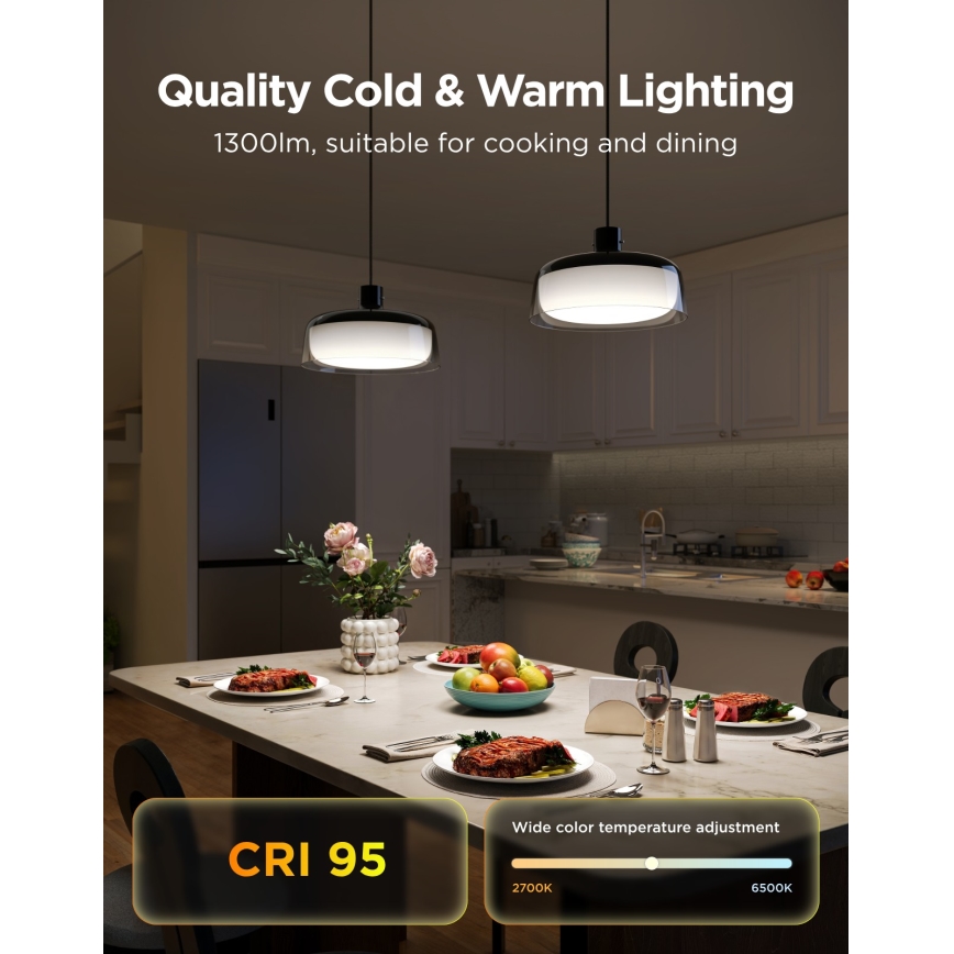 Govee - Lámpara colgante regulable LED RGBICWW en cable LED/21W/230V Matter Wi-Fi