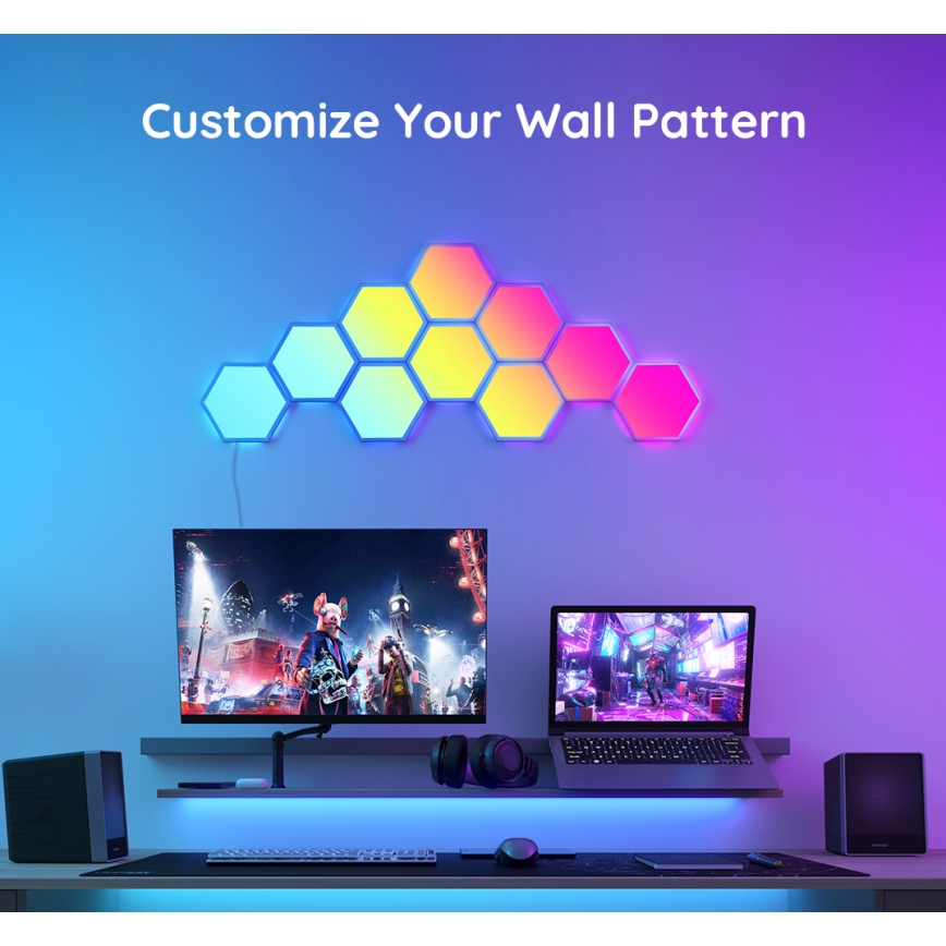Govee - Set de extensión 2x Panel LED RGB regulable LED/7,2W/230V Wi-Fi