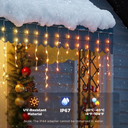 Govee - LED RGBIC Cadena de carámbanos para exterior 10m Wi-Fi Matter IP65