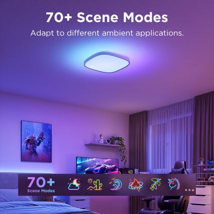 Govee - LED RGBIC Plafón regulable LED/24W/230V 2700-6500K Wi-Fi 30x30 cm