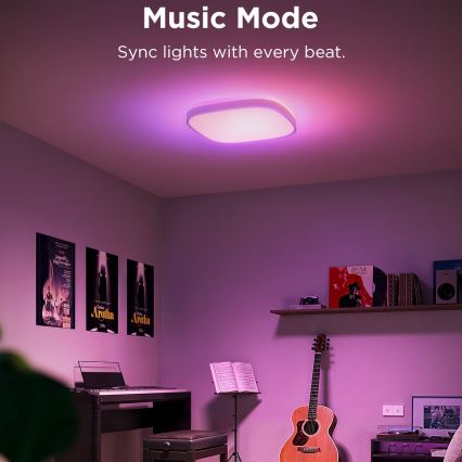 Govee - LED RGBIC Plafón regulable LED/24W/230V 2700-6500K Wi-Fi 30x30 cm