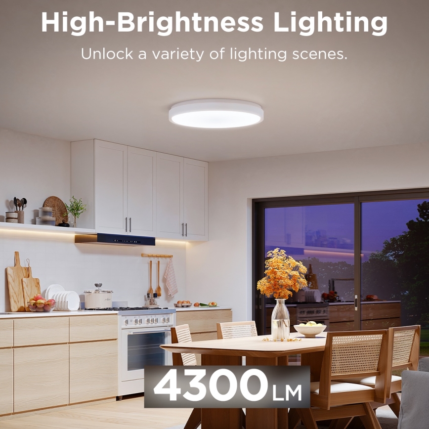 Govee - LED RGBIC Plafón regulable LED/49W/230V 2700-6500K Wi-Fi d. 38 cm