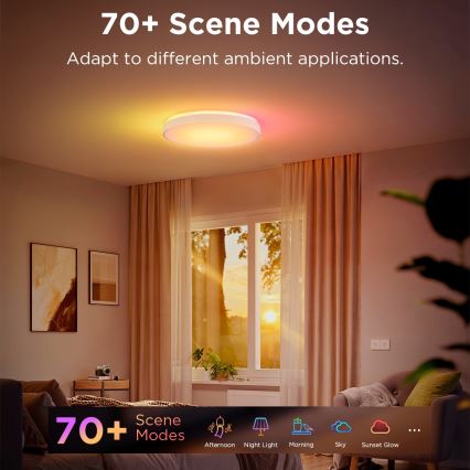 Govee - LED RGBIC Plafón regulable LED/49W/230V 2700-6500K Wi-Fi d. 38 cm