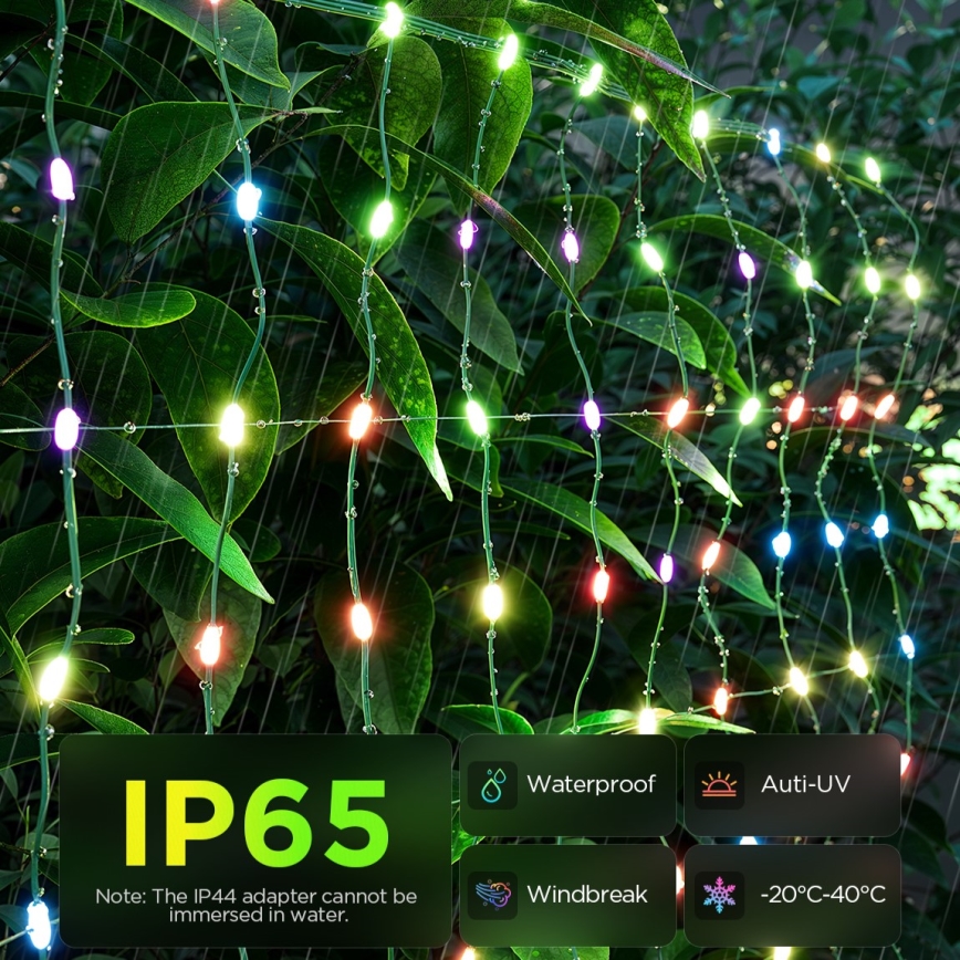 Govee - LED RGBIC Red de luces para exterior 143x85cm Wi-Fi Matter IP65