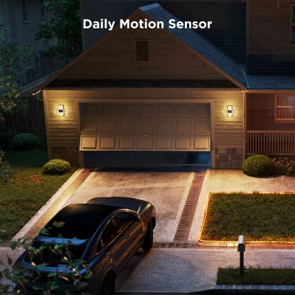 Govee - LED RGBIC Aplique de pared exterior regulable con sensor MATTER LED/230V IP65 2700-6500K Wi-Fi